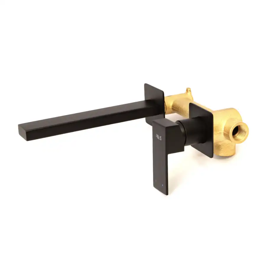 Смеситель для раковины AVS Cube 811-202-MB встраиваемый, с внутренней частью, черный матовый фото 7