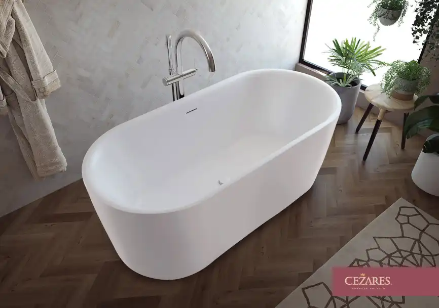 Акриловая ванна CEZARES METAURO-INT-Central-180-80-60, Белая фото 1