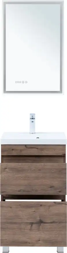 Тумба под раковину Aquanet Нота New 50 напольная, дуб веллингтон табак, 344136 фото 8