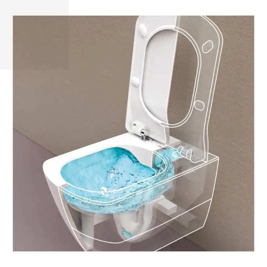 Унитаз подвесной безободковый Creavit Elegant EG321-11CB00E-0000 с сиденьем микролифт Белый фото 4