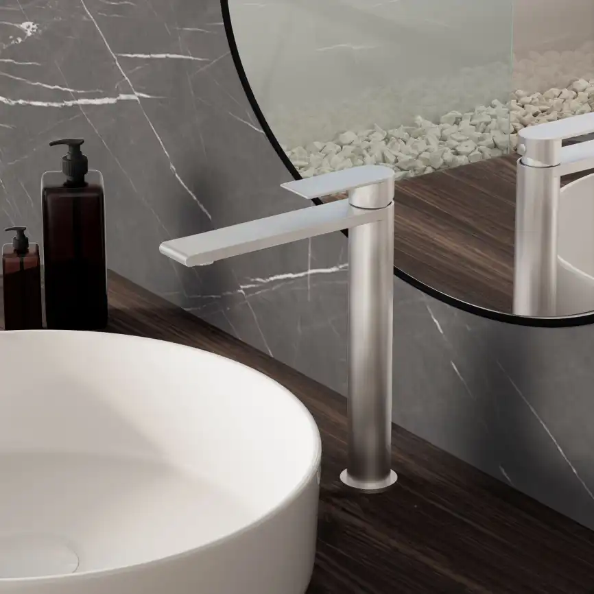 Смеситель для раковины Vincea Vogue (SS) VBF-2VS2BN однорычажный, сатин фото 1