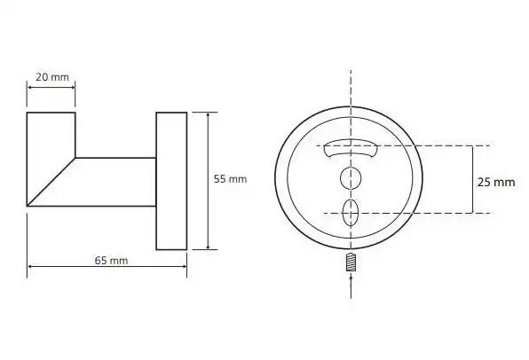 Крючок для одежды 5,5 см BEMETA DARK Черный матовый 104206020 фото 2