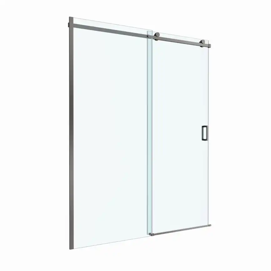 Душевая дверь BelBagno SOFT_CLOSE-2-BF-1-160-C-GM стекло прозрачное, профиль Оружейная сталь фото 11