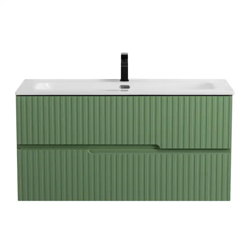 Тумба под раковину Cezares DUET-N 100 см, DUET-N-1000-2C-SO-PS-P подвесная, Фисташковый софт фото 1