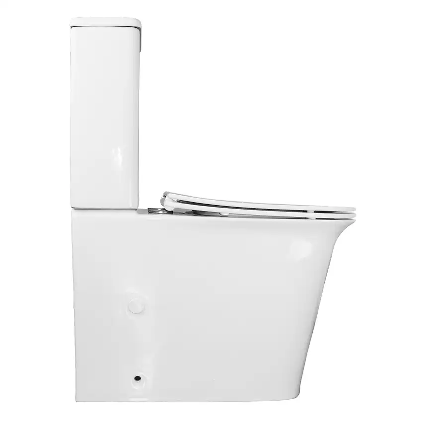 Унитаз напольный Azario VELISE AZ-1222A безободковый, с бачком и сидением микролифт, Белый глянцевый фото 10