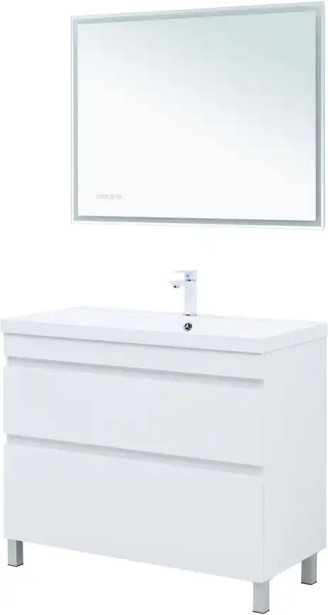 Тумба под раковину Aquanet Нота New 100 белый глянец, 344150 фото 4