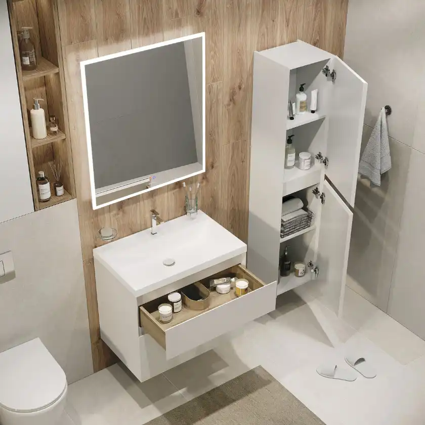 Тумба под раковину Grossman Меркадо 70 подвесная, белая матовая (107078) фото 5