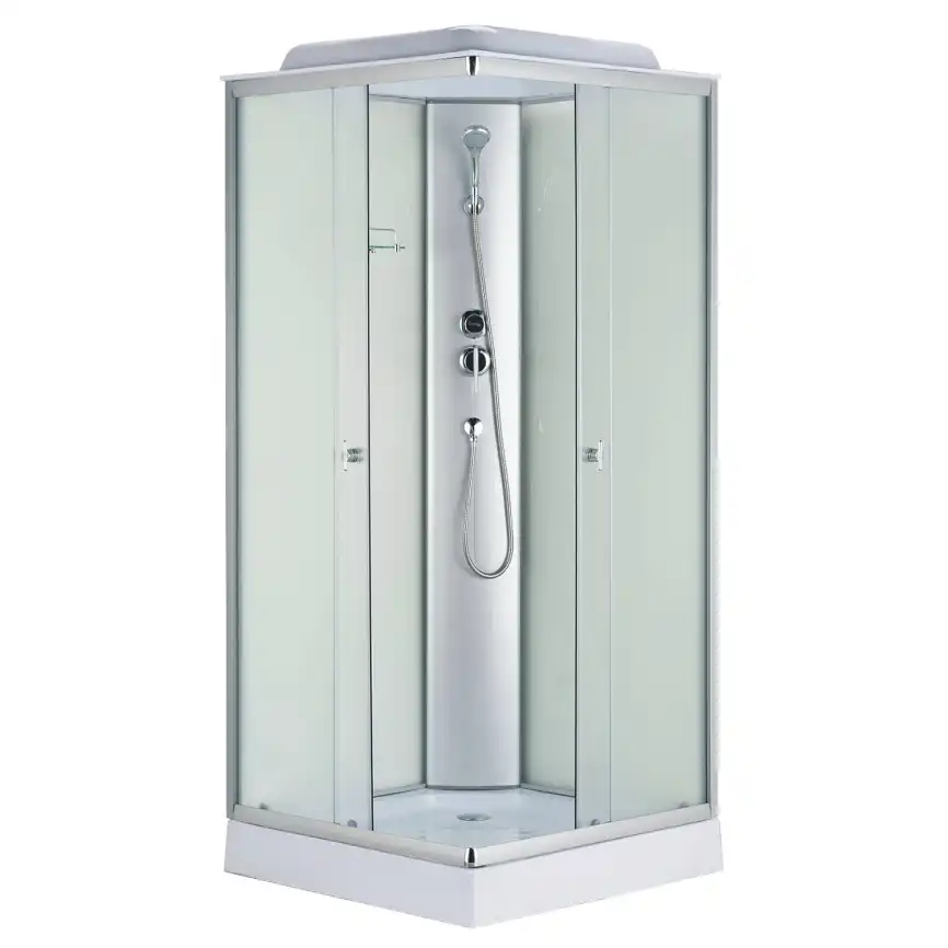 Душевая кабина Loranto 100х100 CS-992EATM/W-100, низкий поддон, цвет профиля матовый хром фото 1