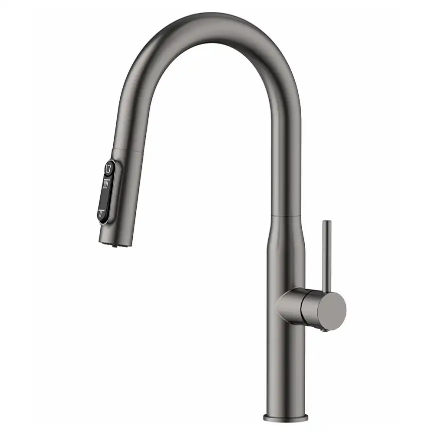 Смеситель для кухни с выдвижным изливом AVS PureRiver оружейная сталь, 811-171-GM фото 1