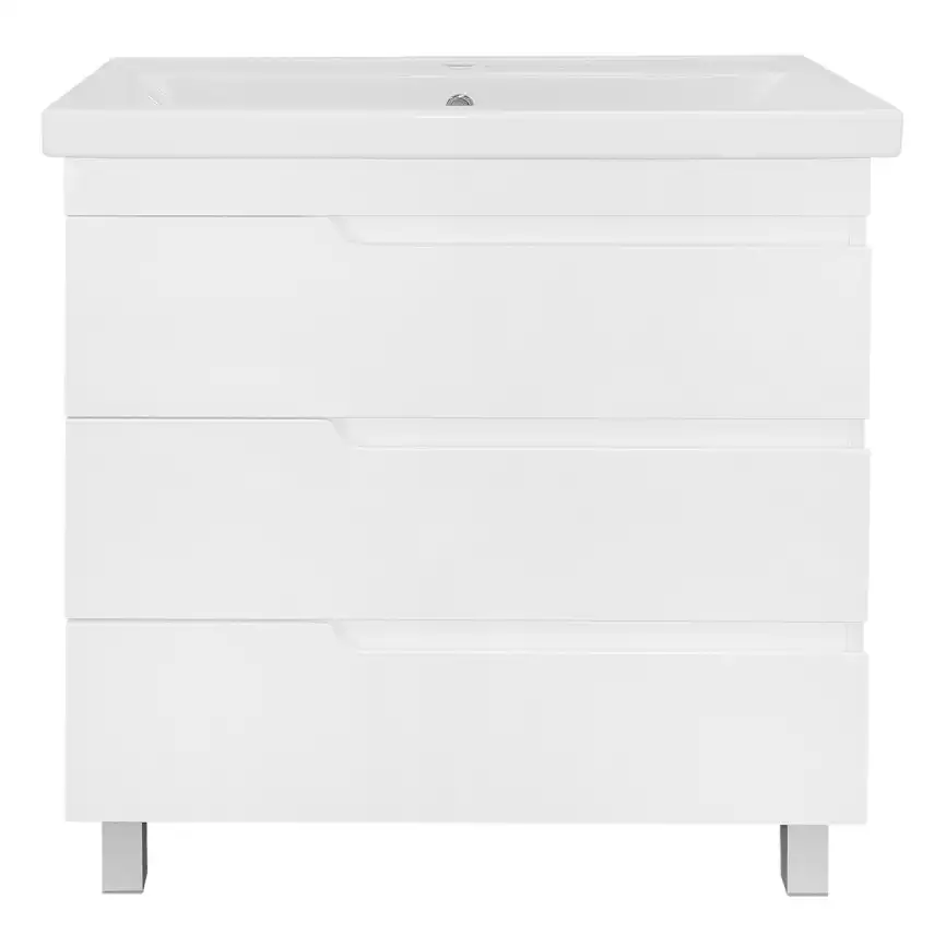 Тумба с раковиной Azario KANTRI 80/3Н CS00097257, напольная с раковиной Фостер 80, белая фото 3