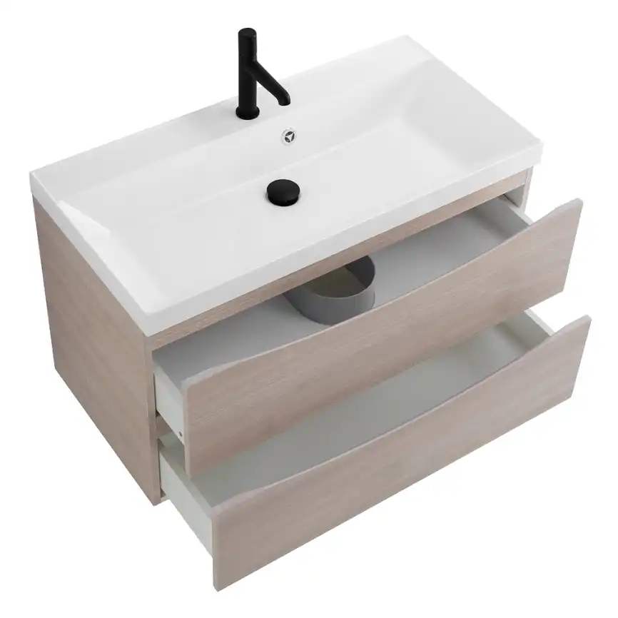 Тумба под раковину BelBagno MARINO-800-2C-SO-RG-P подвесная Rovere Grigio фото 9