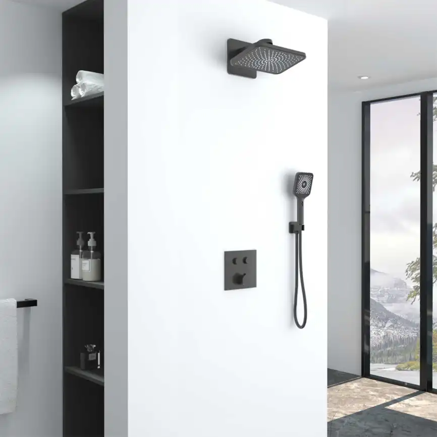 Душевая система  Vincea  VSFW-421I4GM VSFW-421I4GM встраиваемая, вороненная сталь фото 1