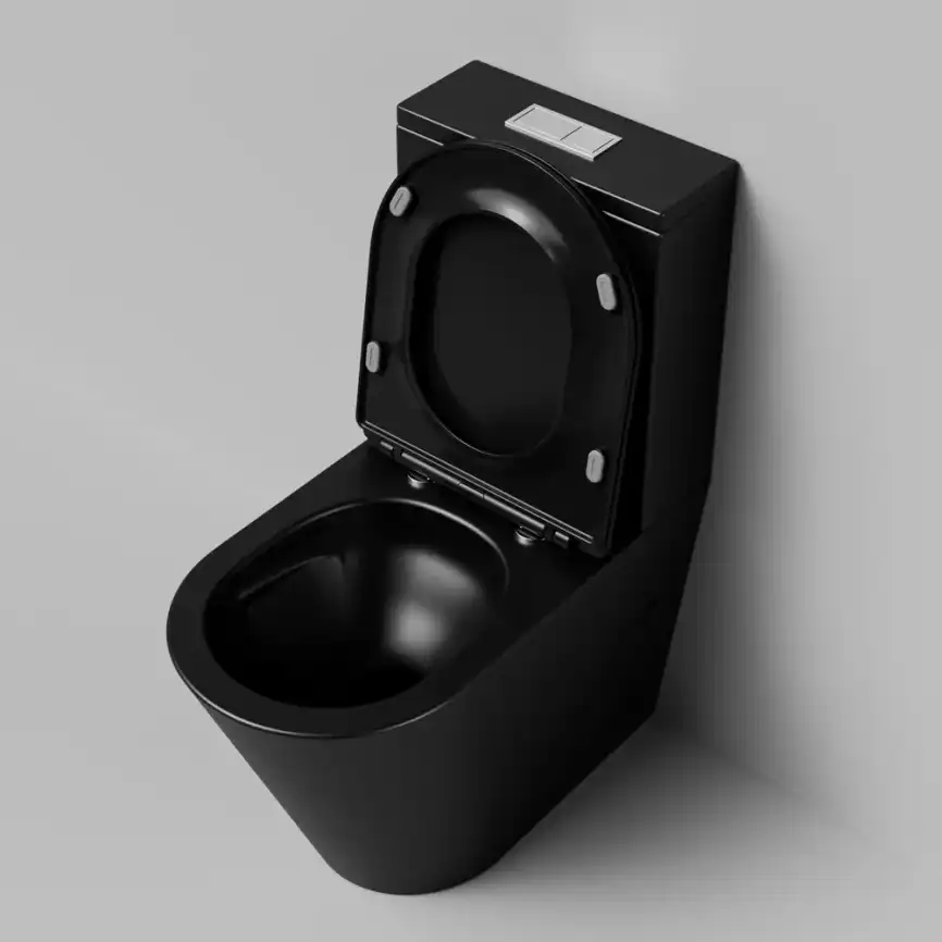 Напольный унитаз Grossman GR-4458BMSQ безободковый, смыв торнадо, Черный матовый фото 3