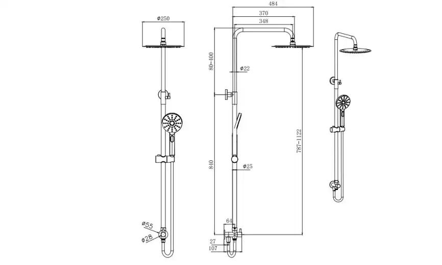 Душевая система Aquatek ВЕГА AQ2046CR, Хром фото 2