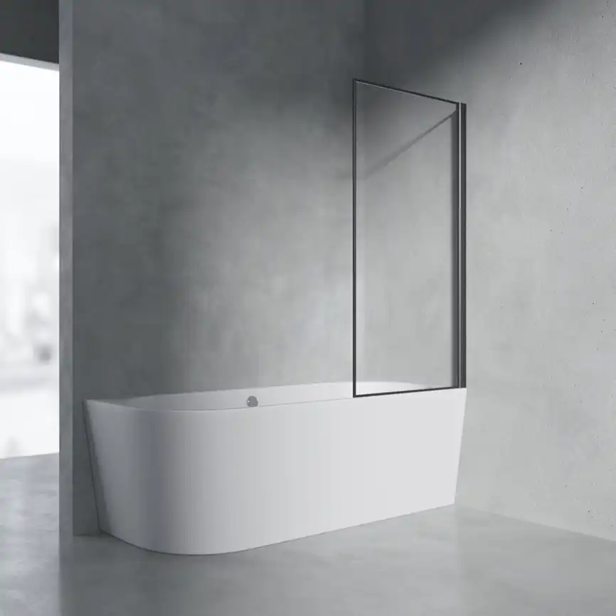 Шторка на ванну AVS Статика 80 профиль черный матовый, стекло прозрачное, 803-0012-150-80-BM-T фото 3