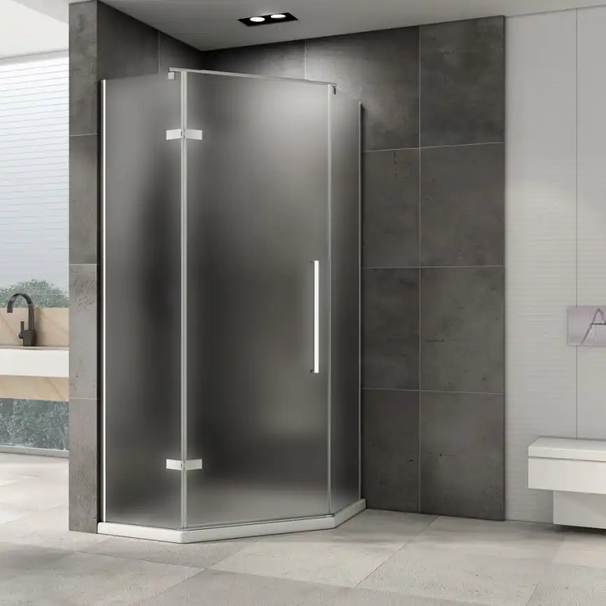 Душевой уголок ABBER Ewiges Wasser 90х90 см, AG05090M, профиль хром, стекло матовое фото 2