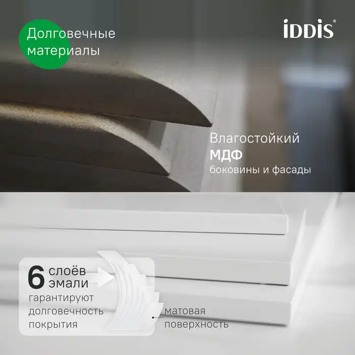 Тумба с раковиной IDDIS Oxford Neo 100, подвесная, Белая, OXN10W0i95K фото 6