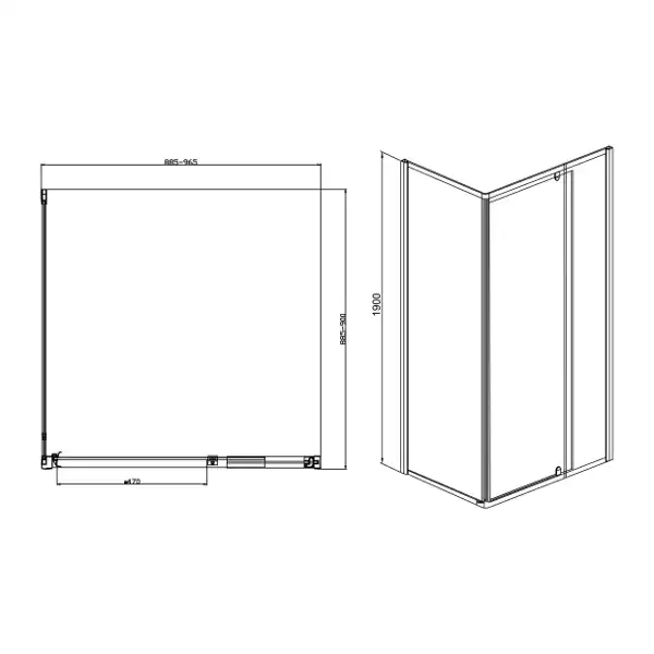 Душевой уголок Sole Cube 90х90/100 профиль Хром стекло прозрачное фото 2