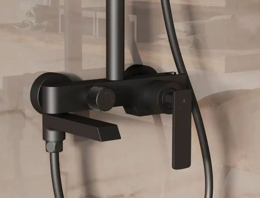 Душевая система  Vincea  VSFS-413MB VSFS-413MB для ванны с изливом, черный матовый фото 2