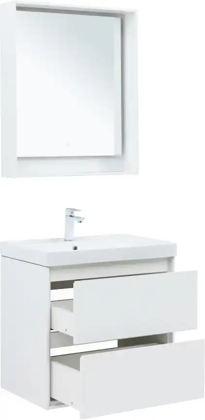 Тумба под раковину Aquanet Милан 70 белый глянец, подвесная, 336368 фото 15