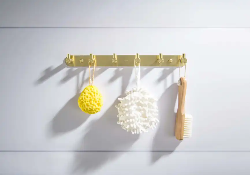 Планка с 6 крючками Aquatek Европа AQ4124BG, Золото матовое фото 3