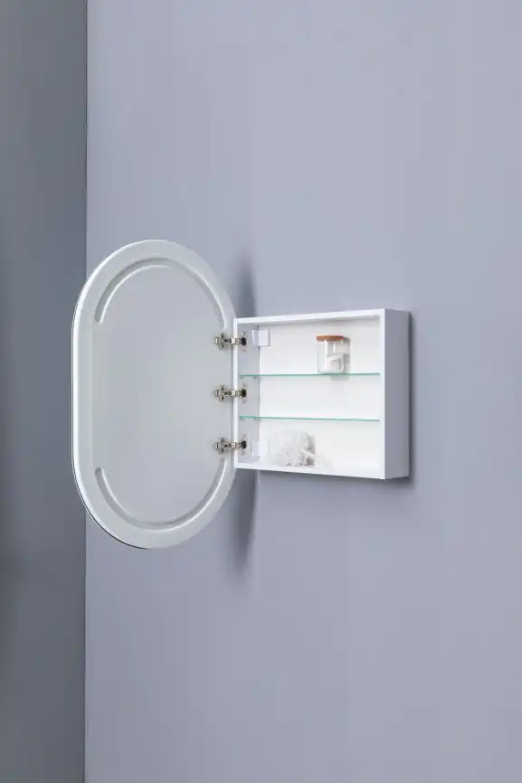 Зеркальный шкаф Aquanet Монте 60 белый, с LED подсветкой, 344788 фото 14