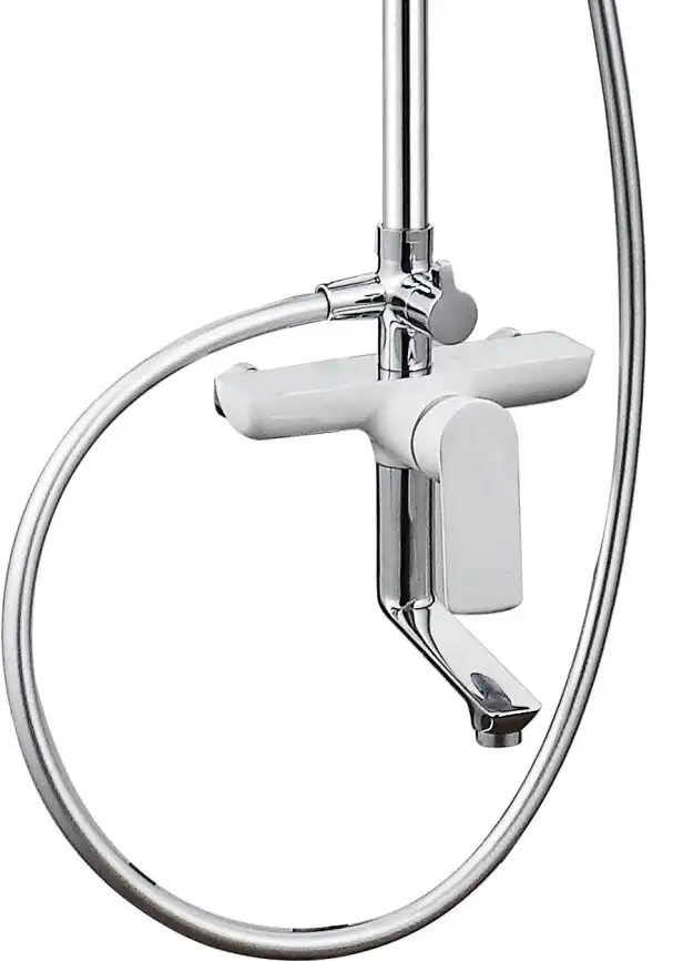 Душевая система Aquanet Arctic AF520-72-R-CW для ванны с изливом, верхний и ручной душ, Хром / Белый фото 5