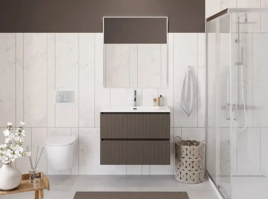 Тумба под раковину BelBagno UNO-900-2C-SO-СO подвесная, Бежевый матовый фото 10