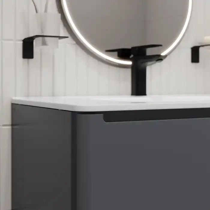 Тумба с раковиной IDDIS Edifice 80, подвесная, Темно-серый, EDI80D0i95K фото 17