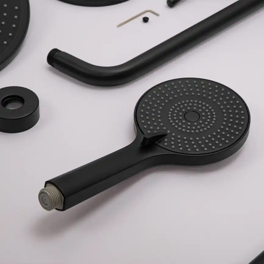 Встраиваемая душевая система AVS SLIMMER 811-141-MB с изливом, черный матовый фото 4