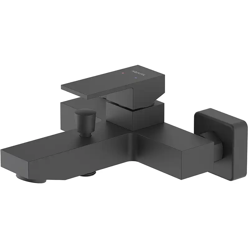 Смеситель для ванны Aquatek Либра AQ1640MB, однорычажный, с коротким изливом, Черный матовый фото 1