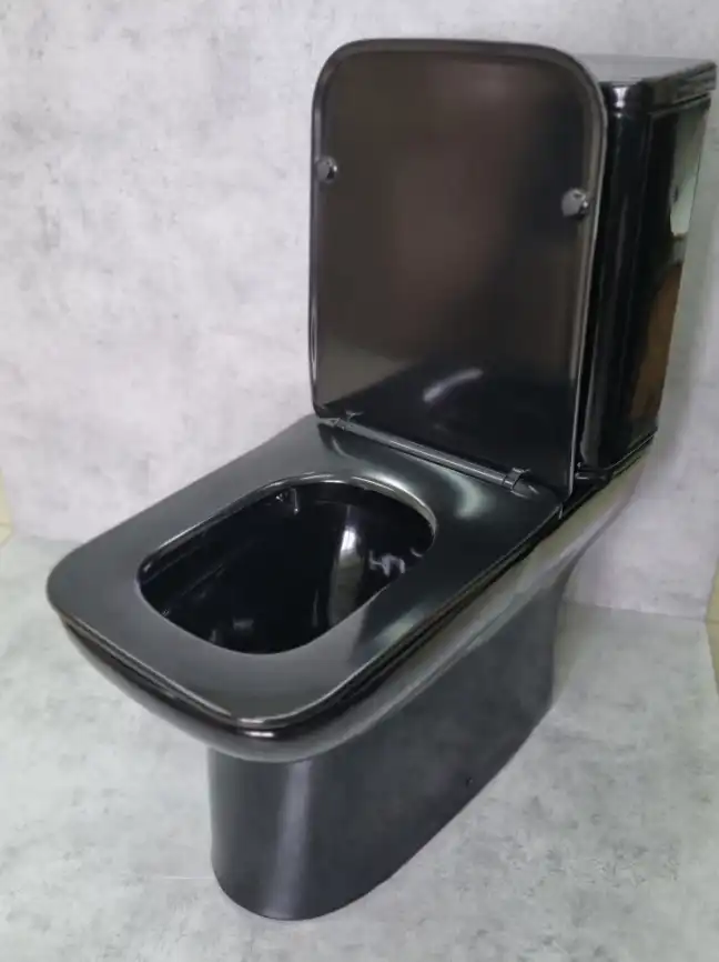 Унитаз-компакт Ceramalux 9125-18, безободковый, с бачком и сидением микролифт Черный фото 4