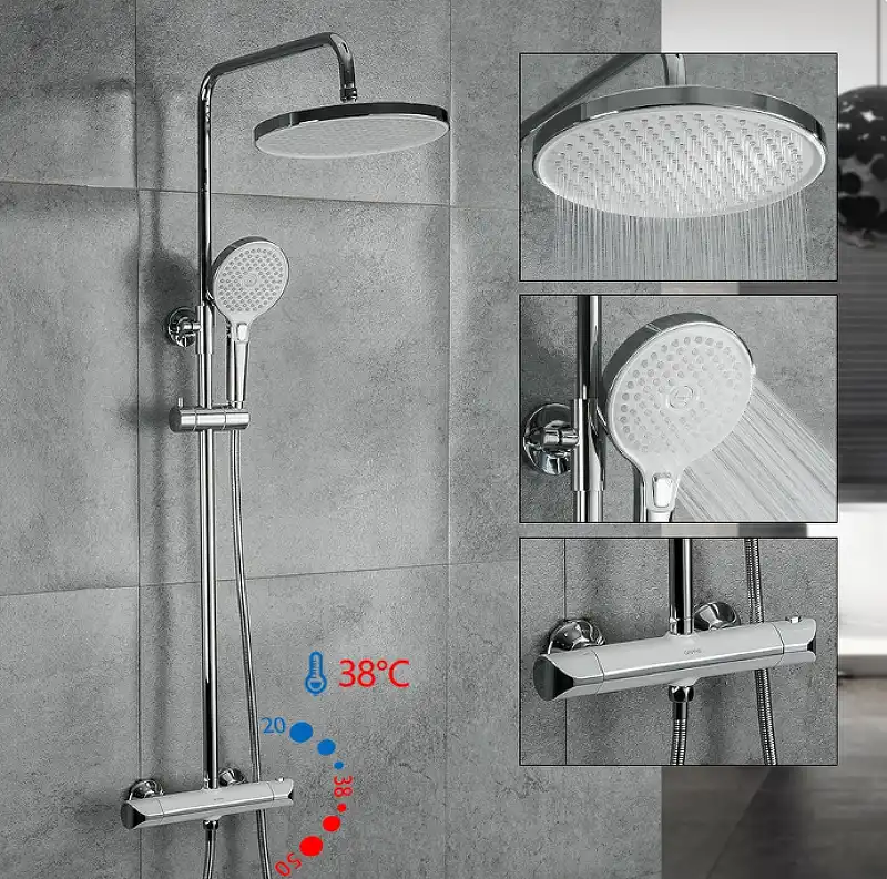 Душевая система Gappo G2403-48 для душа термостатическая, Белый / Хром фото 1