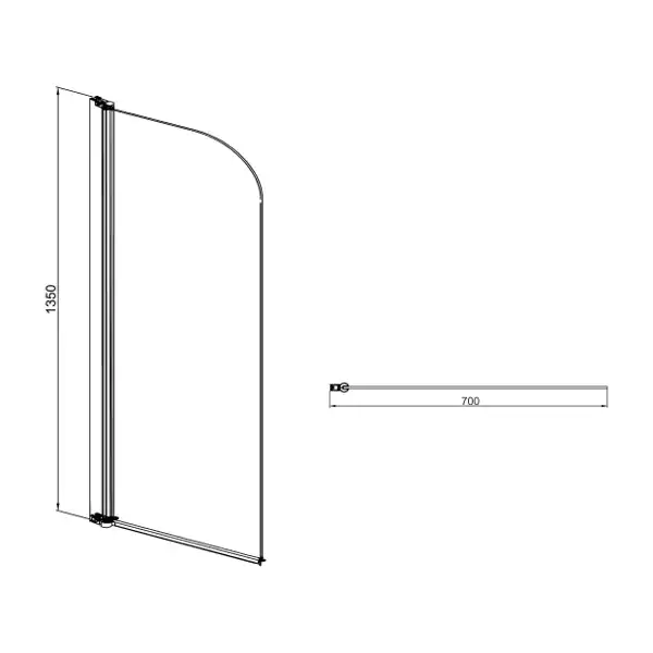 Шторка для ванны Sole Life 2 70 см, УТ000004867, профиль Хром, стекло Прозрачное фото 2