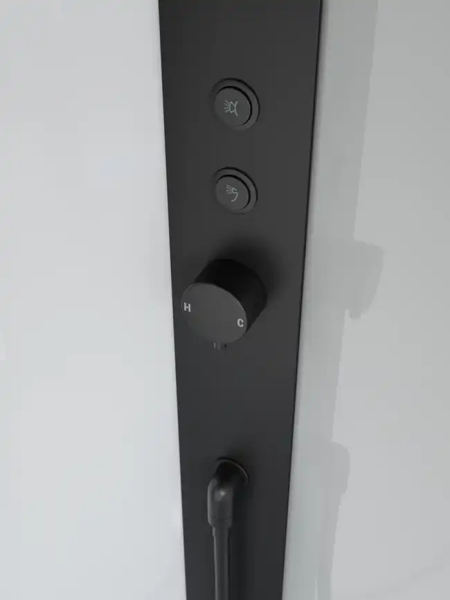 Душевая кабина BelBagno UNO-CAB-A-1-90-C-NERO-Bi-TOP-R, правая, профиль черный матовый фото 7