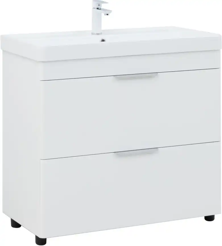 Тумба под раковину Aquanet Ирис New 90 напольная, белый глянец, напольная, 336309 фото 1