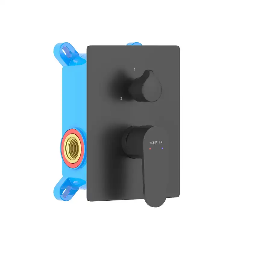 Смеситель для душа Aquatek Оберон AQ1246MB встраиваемый, с внутренней частью, Черный матовый фото 1