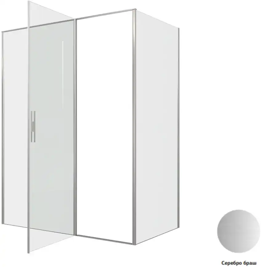 Душевой уголок Allen Brau Priority 160x90 3.31038.BA + 3.31044.BA серебро браш фото 5