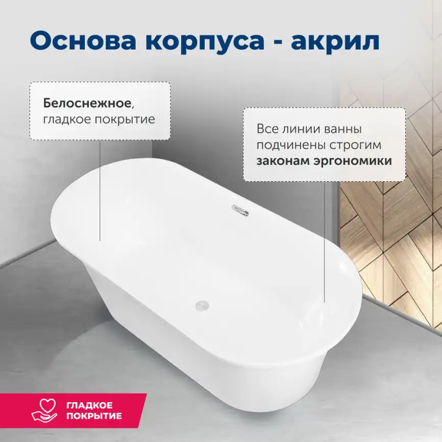 Акриловая ванна Aquanet Family Smart 170x78 88778 Gloss Finish 260047 фото 3