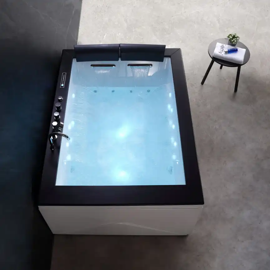 Акриловая ванна Gemy G9259 180х130 с гидромассажем, прямоугольная фото 4