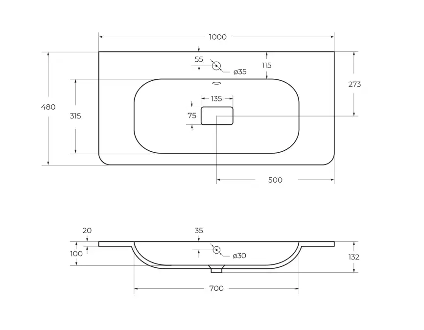Раковина CEZARES CZR-1000/480-LV-MR-NV фото 5