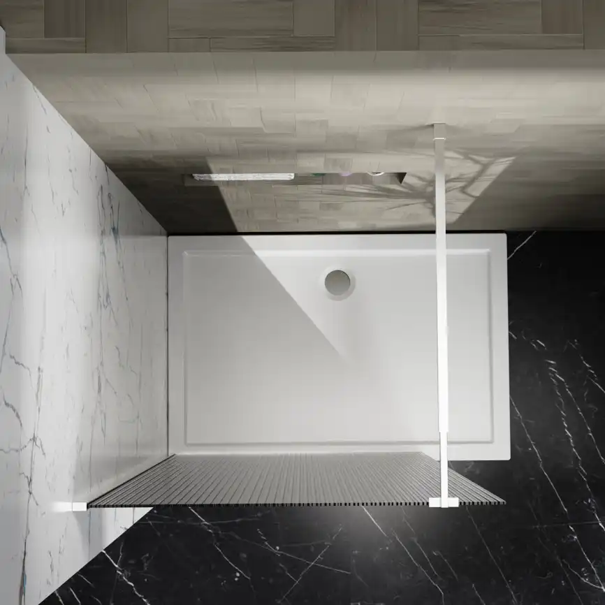 Душевая перегородка Azario Walk-in 90 AZ-251-90-CH-CRF стекло 8 мм рифленое, профиль Хром фото 3