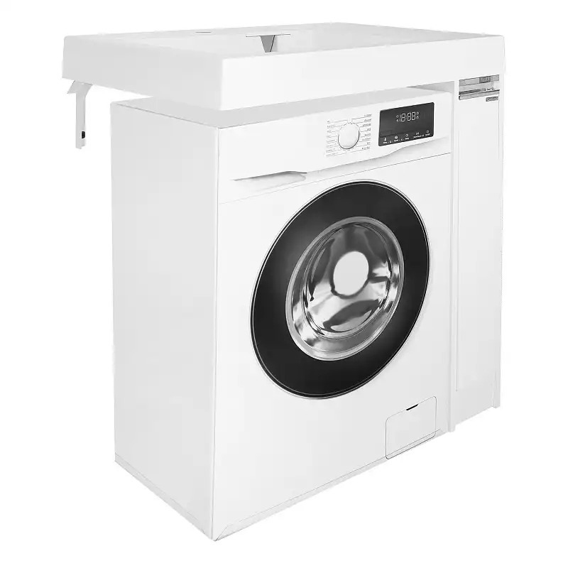 Раковина Azario Ritsa 80х50 над стиральной машиной, из литьевого мрамора, Белая, CS00093810 фото 4