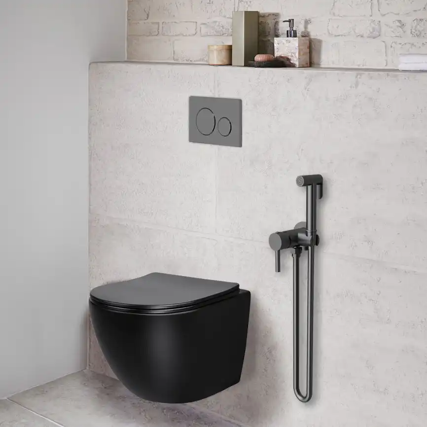 Гигиенический душ Vincea VHFW-101GM со смесителем, вороненая сталь фото 1