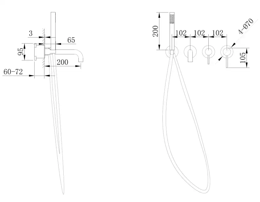Смеситель для ванны с душем Abber Wasser Kreis AF8130RG встраиваемый, с внутренней частью, Золото розовое фото 4