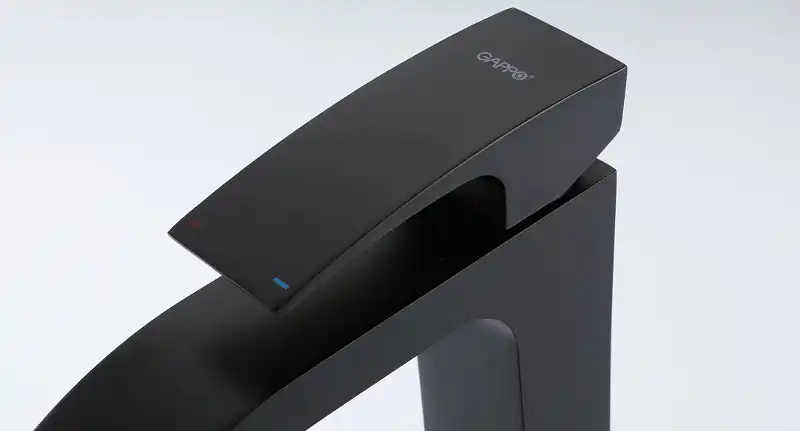 Смеситель для раковины Gappo G1007-86 высокий, Черный матовый фото 6