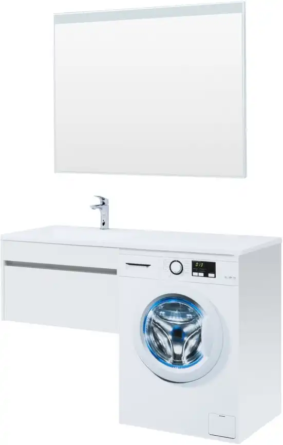 Тумба под раковину Aquanet Токио 130/68 белый (подвесная, 1 ящик) 236917 фото 5