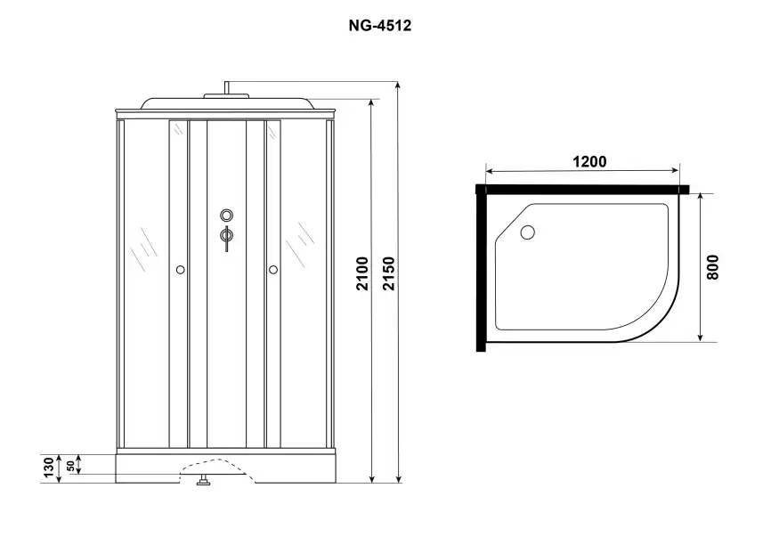 Душевая кабина Niagara Eco 120х80х215 NG-4512-14R низкий поддон, без гидромассажа фото 4