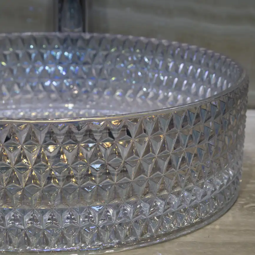 Раковина AVS Диаманд 36x36 горный хрусталь фото 3