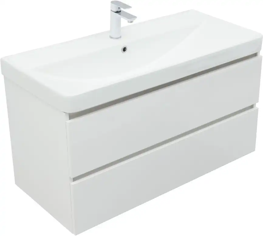 Тумба под раковину Aquanet Вега 100 белый глянец фото 5